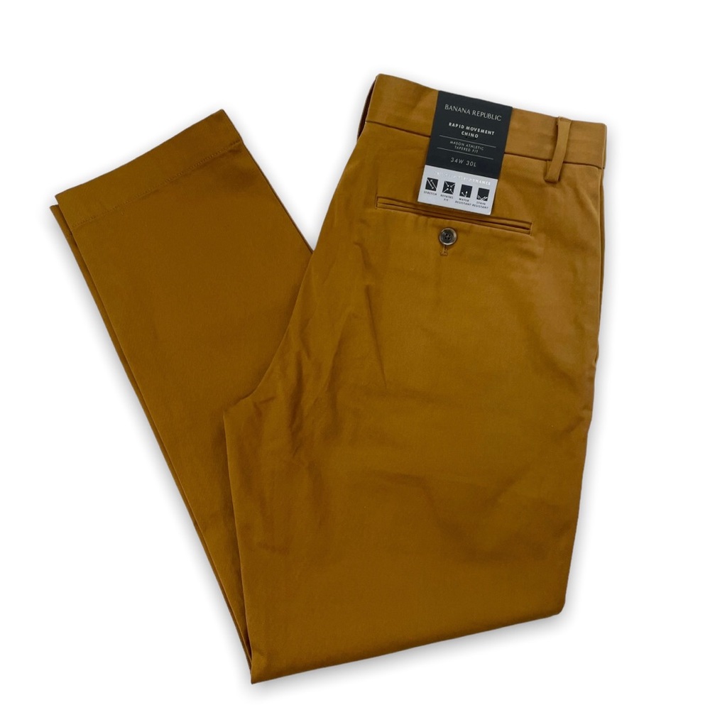 BANANA REPUBLIC Mens Mason Athletic Tapered Fit Mid Rise Chino -Size 35” X 29.5”
